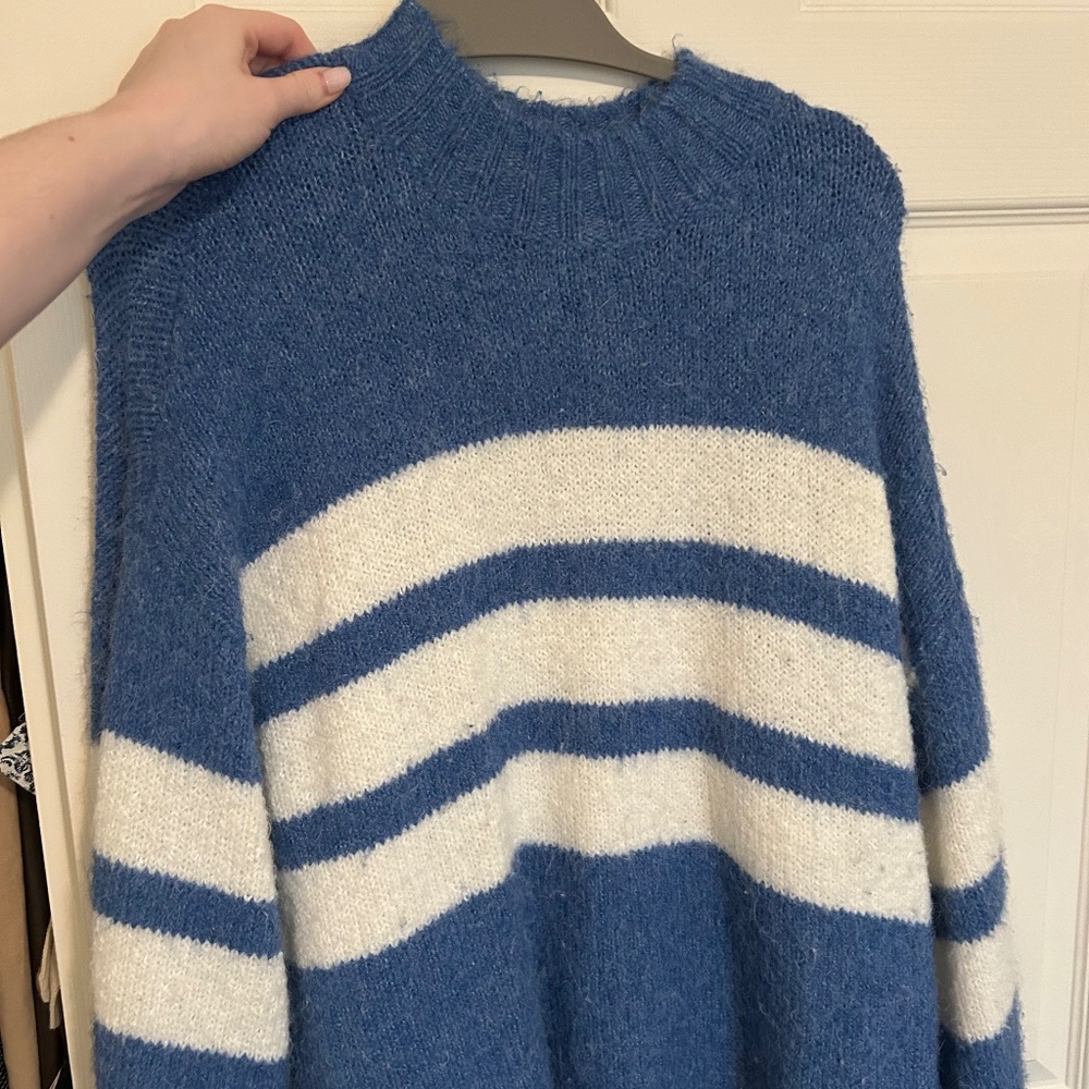 Blue and White Striped Sweater